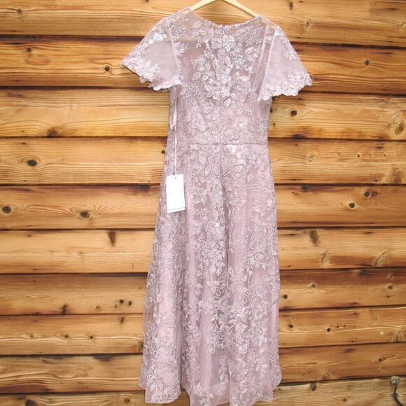 MAC DUGGAL  50665 Womens Embroidered High Neck Cap Sleeve A Line Gown - Picture 10 of 15